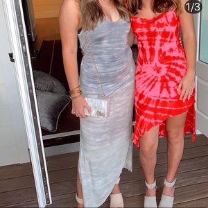 River + Sky grey/white tie die maxi dress